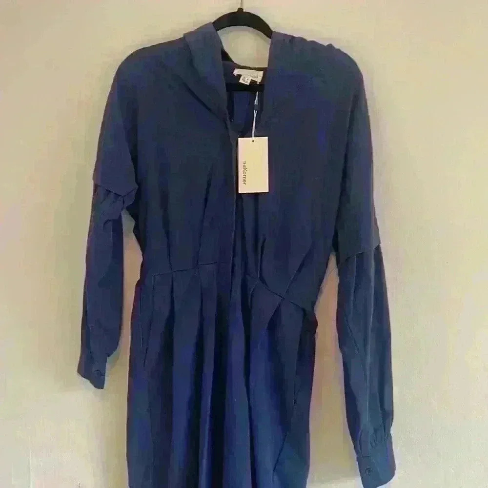 NWT The Korner Blue Hooded Jumpsuit - Picture 2 of 6